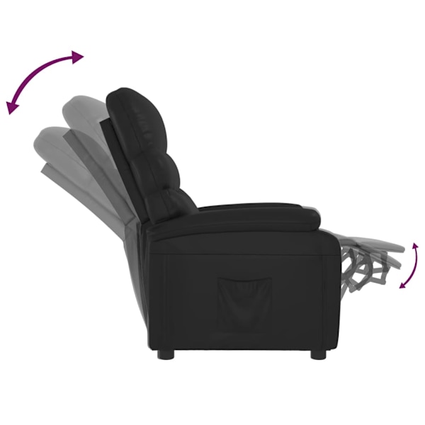vidaXL Reclinerfåtölj svart konstläder Svart