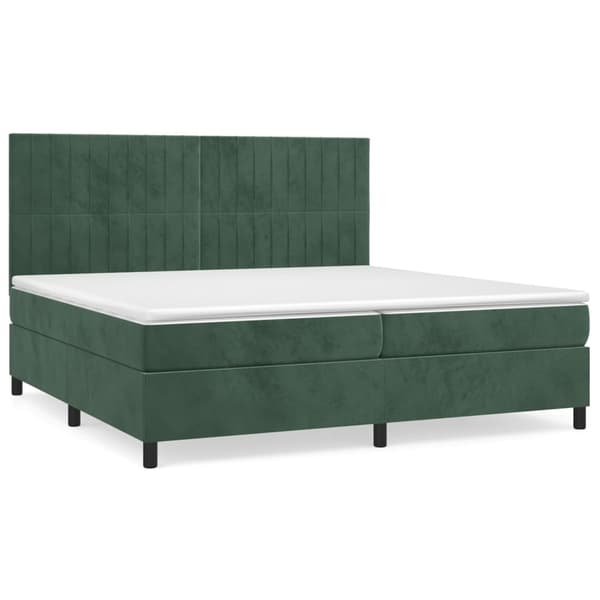 vidaXL Ramsäng med madrass mörkgrön 200x200 cm sammet Grön