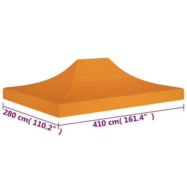 vidaXL Tak till partytält 4x3 m orange 270 g/m² Orange