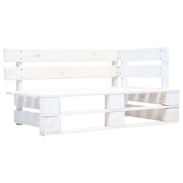 vidaXL Pallsoffa 2-sits med dynor vit impregnerad furu Vit