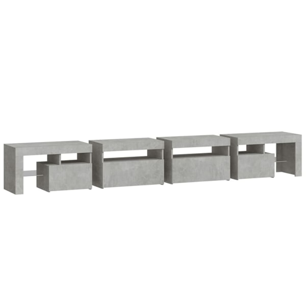 vidaXL Tv-bänk med LED-belysning betonggrå 260x36,5x40 cm Grå