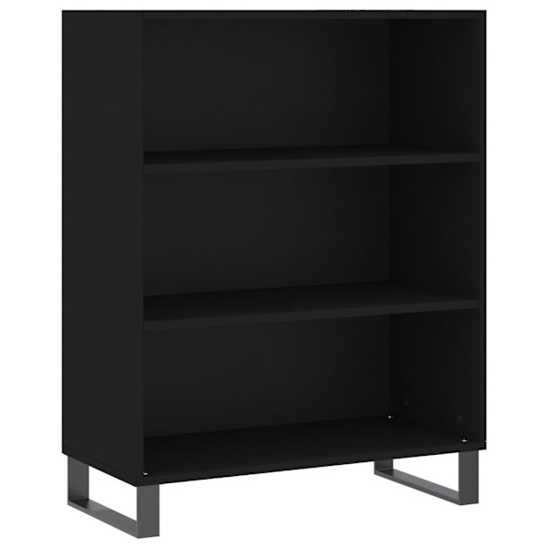 vidaXL Högskåp svart 69,5x34x180 cm konstruerat trä Svart
