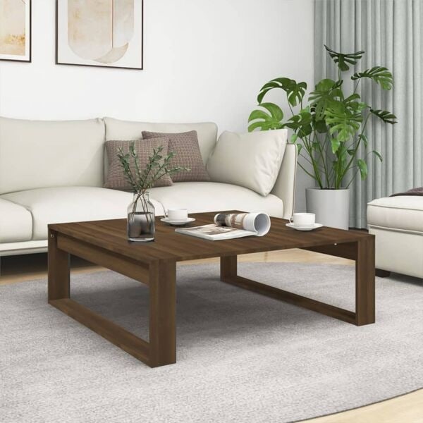 vidaXL Soffbord brun ek 100x100x35 cm konstruerat trä Brun