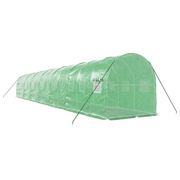vidaXL Växthus med stålram grön 28 m² 14x2x2 m Grön