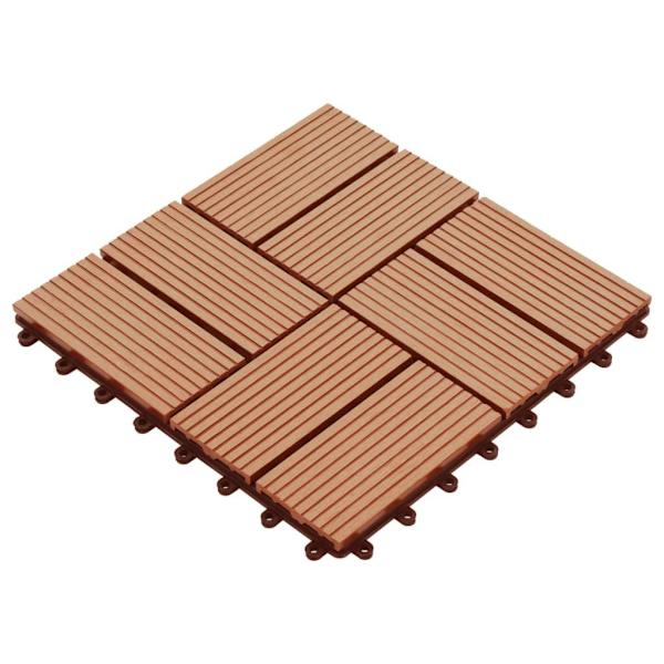 vidaXL Trall 22 st 30x30 cm 2 kvm WPC teakfärg Brun