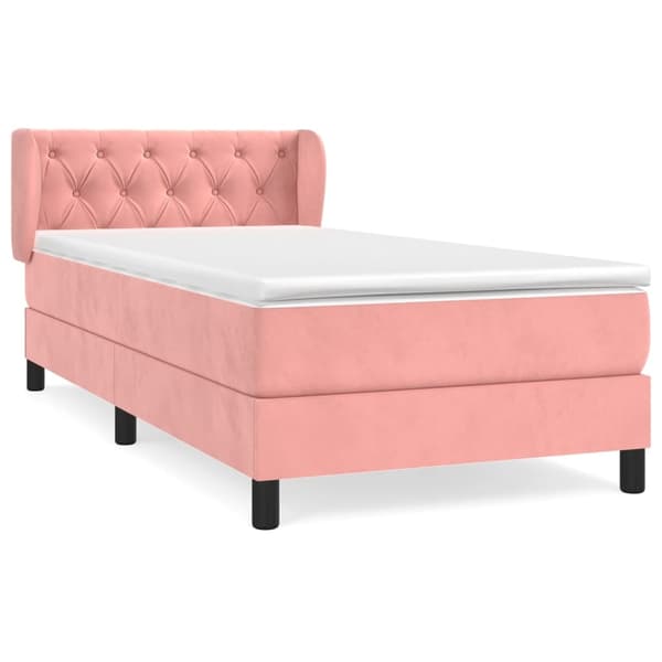 vidaXL Ramsäng med madrass rosa 80x200 cm sammet Rosa