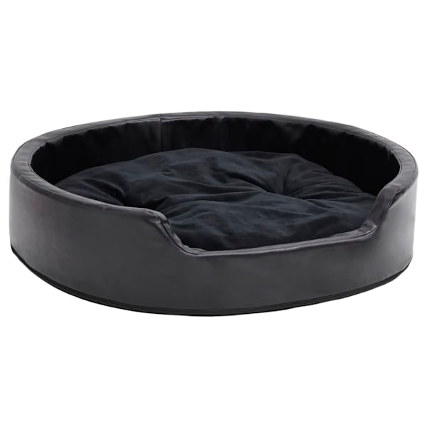 vidaXL Hundbädd svart 79x70x19 cm plysch och konstläder Svart