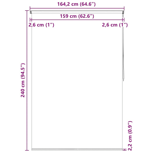 vidaXL Rullgardin för dusch 160x240 cm cirkel multifärg