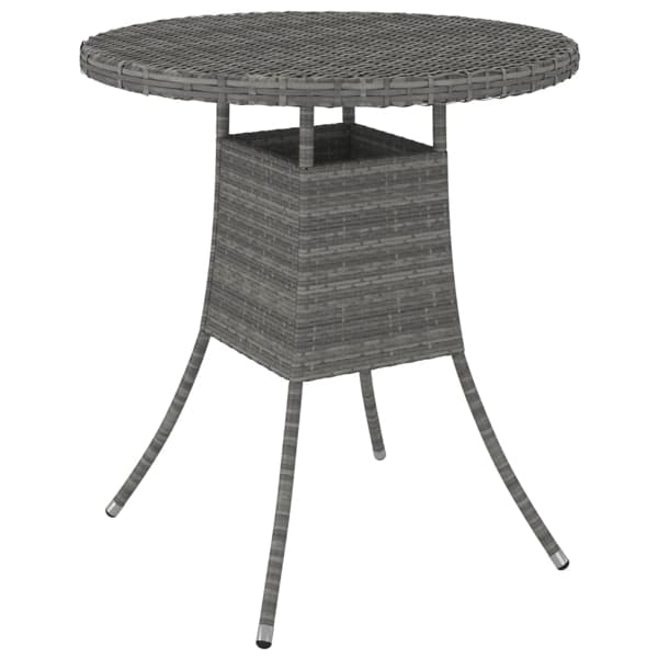 vidaXL Trädgårdsbord grå 70x70x73 cm konstrotting grå