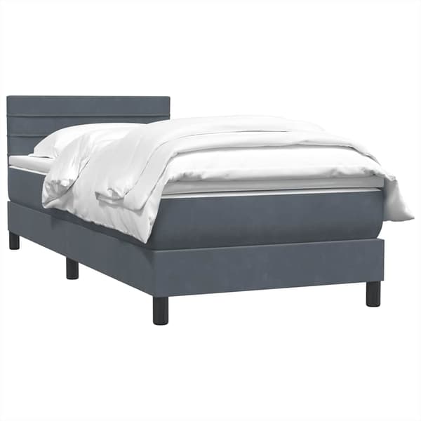 vidaXL Ramsäng med madrass mörkgrå 80x210 cm sammet Grå