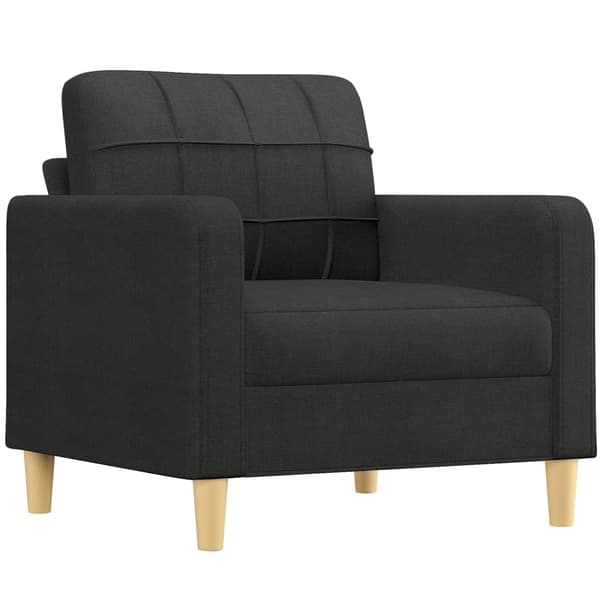 vidaXL Soffgrupp med kuddar 4 delar svart tyg art