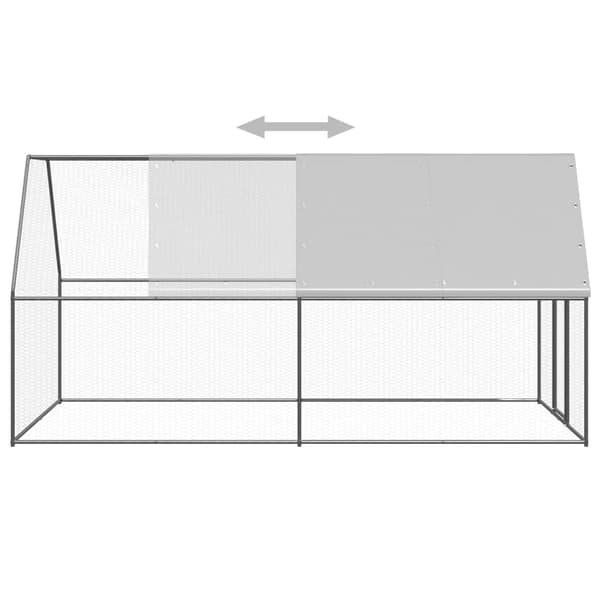 vidaXL Hönsbur för utomhusbruk 2x4x2 m galvaniserat stål Silver