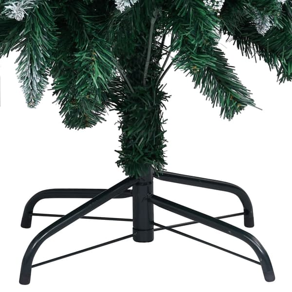 vidaXL Plastgran med kottar och vit snö 150 cm Grön