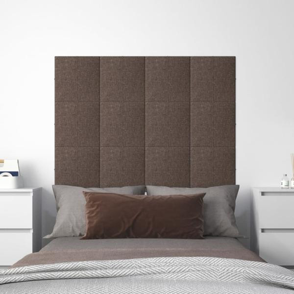 vidaXL Väggpaneler 12 st Taupe 30x30 cm tyg 1,08 m² Taupe