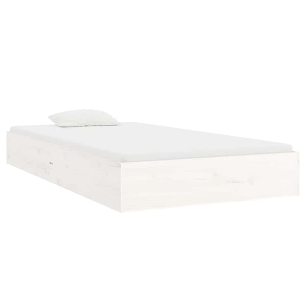vidaXL Sängram vit massivt trä 100x200 cm Vit