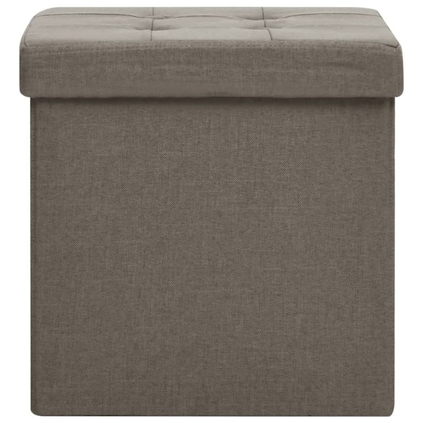 vidaXL Hopfällbar förvaringspall taupe konstlinne Taupe