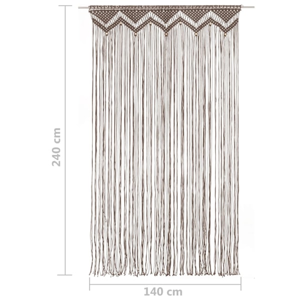 vidaXL Gardin makramé taupe 140x240 cm bomull Taupe
