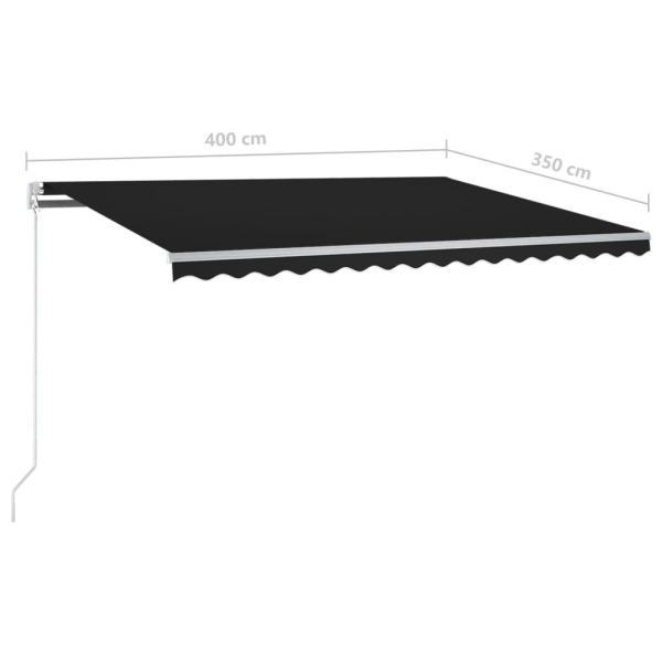 vidaXL Markis manuellt infällbar 400x350 cm antracit Antracit