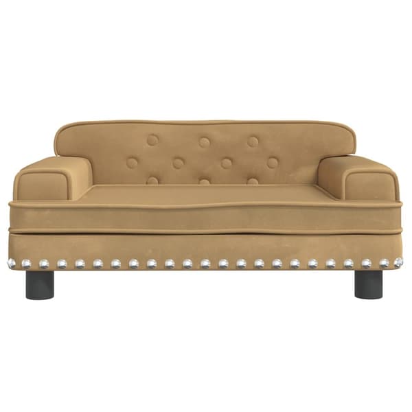 vidaXL Barnsoffa brun 70x45x30 cm sammet Brun