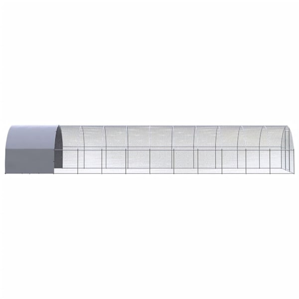 vidaXL Hönsbur för utomhusbruk 3x12x2 m galvaniserat stål Silver