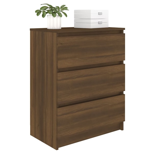 vidaXL Byrå brun ek 60x35x76 cm konstruerat trä Brun