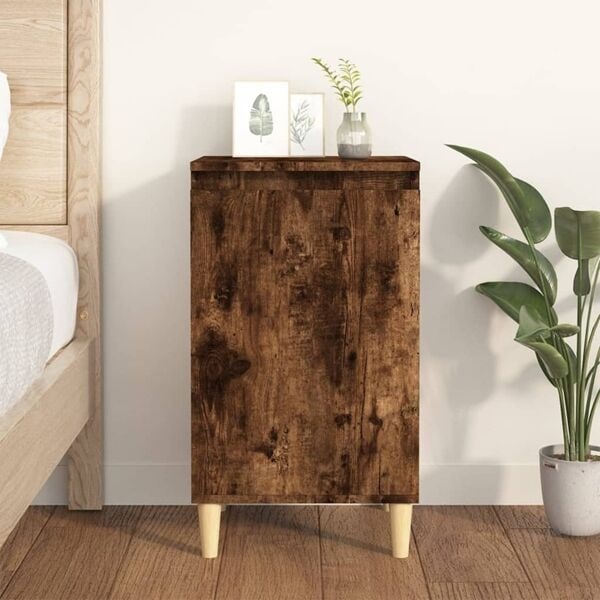 vidaXL Sängbord rökfärgad ek 40x35x70 cm konstruerat trä Brun