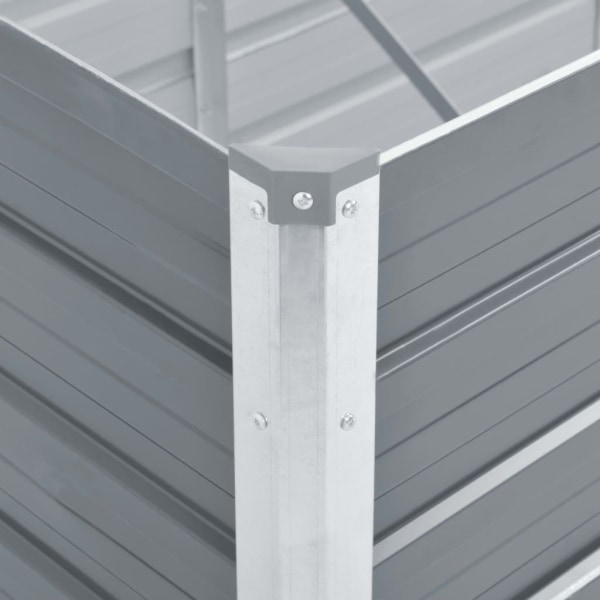 vidaXL Odlingslåda upphöjd galvaniserat stål 160x40x45 cm grå grå