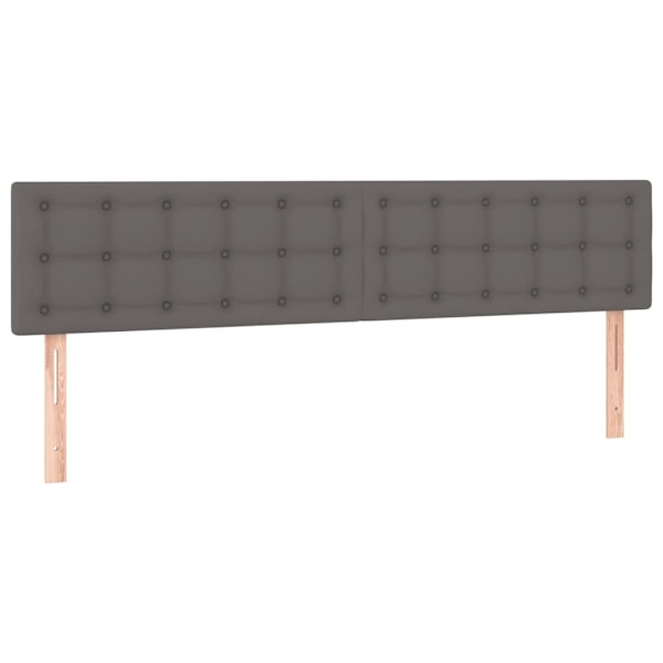 vidaXL Sänggavel LED grå 200x5x78/88 cm konstläder Grå