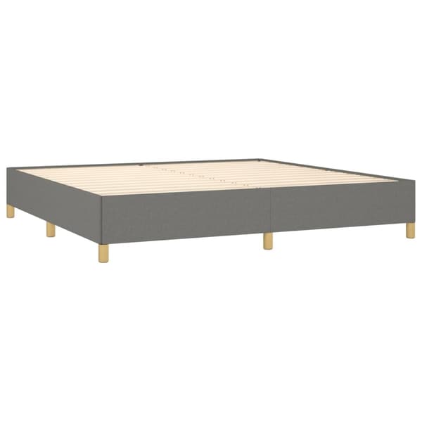 vidaXL Ramsäng med madrass mörkgrå 200x200 cm tyg Grå