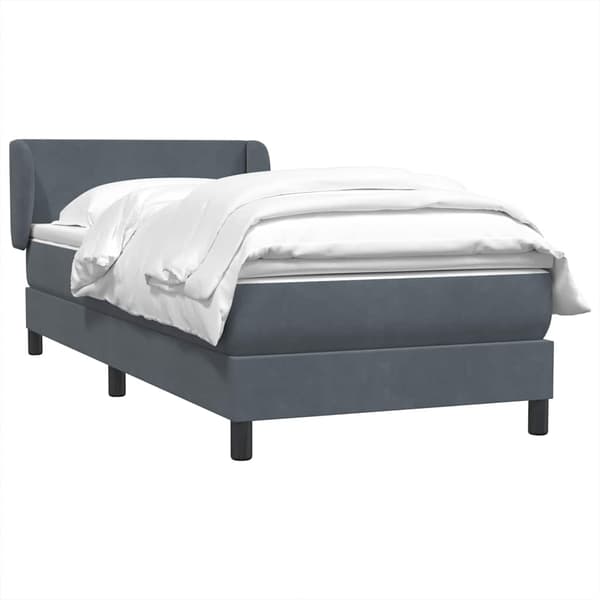 vidaXL Ramsäng med madrass mörkgrå 80x210 cm sammet Grå