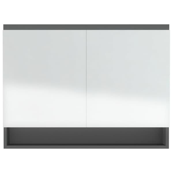 vidaXL Spegelskåp för badrum grå 80x15x60 cm MDF grå
