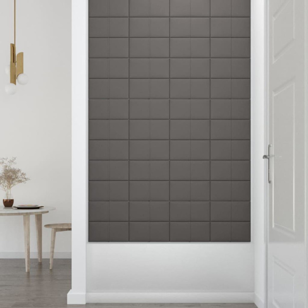 vidaXL Väggpaneler 12 st ljusgrå 30x15 cm tyg 0,54 m² Grå
