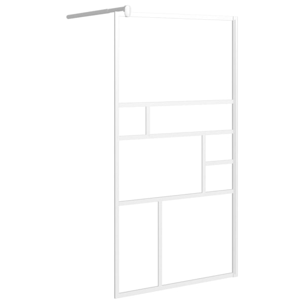 vidaXL Duschvägg 115x195 cm ESG-glas vit Vit