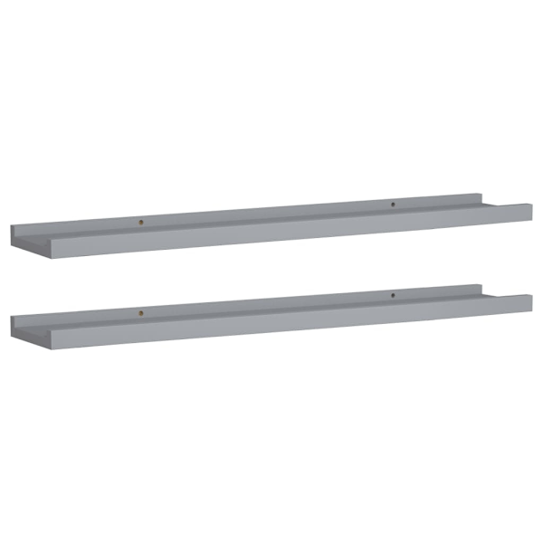vidaXL Tavellist 2 st grå 80x9x3 cm MDF grå