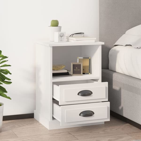 vidaXL Sängbord vit 43x36x60 cm Vit