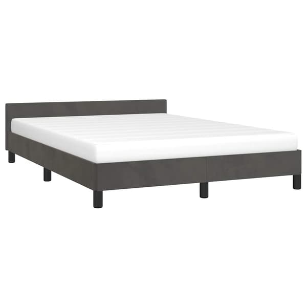 vidaXL Sängram utan madrass mörkgrå 140x200 cm sammet Grå