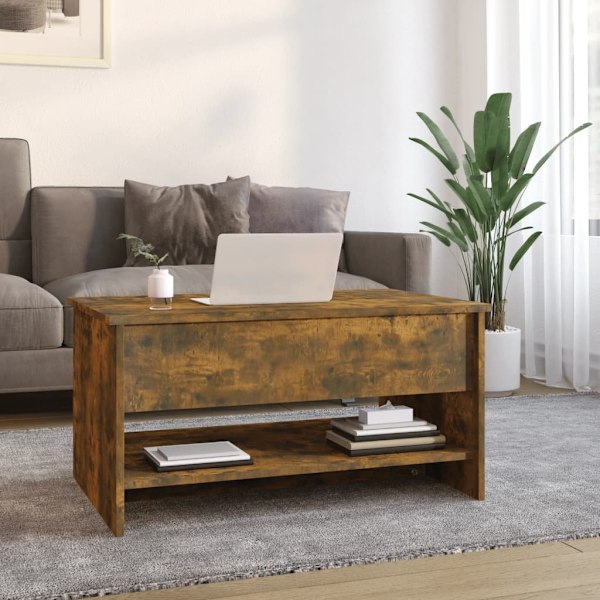 vidaXL Soffbord rökfärgad ek 80x50x40 cm konstruerat trä Brun