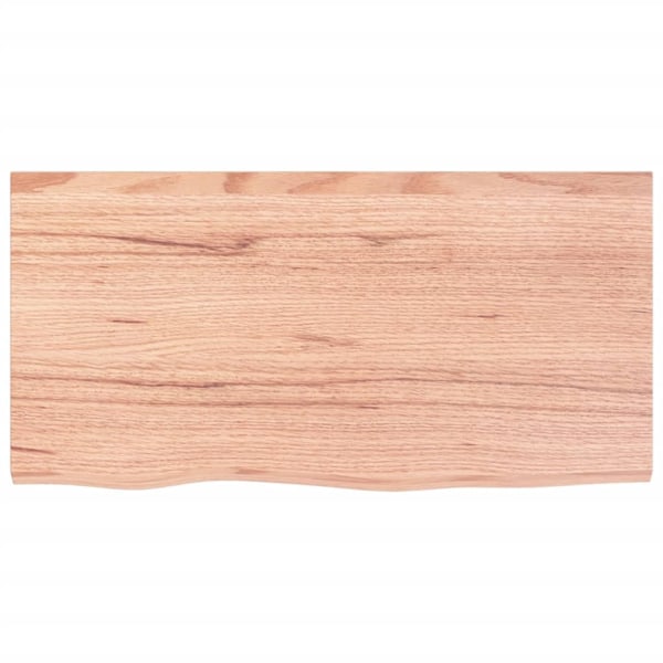 vidaXL Bordsskiva ljusbrun 80x40x(2-4) cm behandlad massiv ek Brun