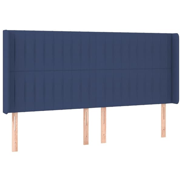 vidaXL Ramsäng med madrass & LED blå 200x200 cm tyg Blå