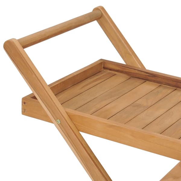 vidaXL Serveringsvagn massiv teak Brun