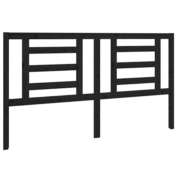 vidaXL Sänggavel svart 166x4x100 cm massiv furu Svart