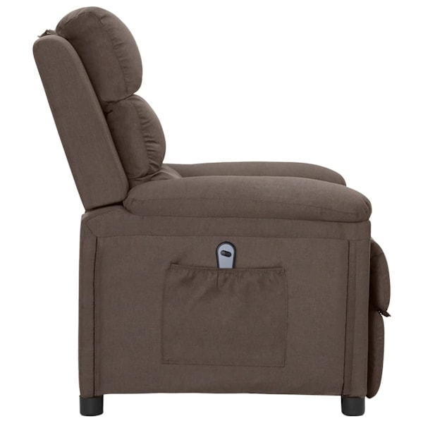 vidaXL Elektrisk reclinerfåtölj taupe tyg Taupe