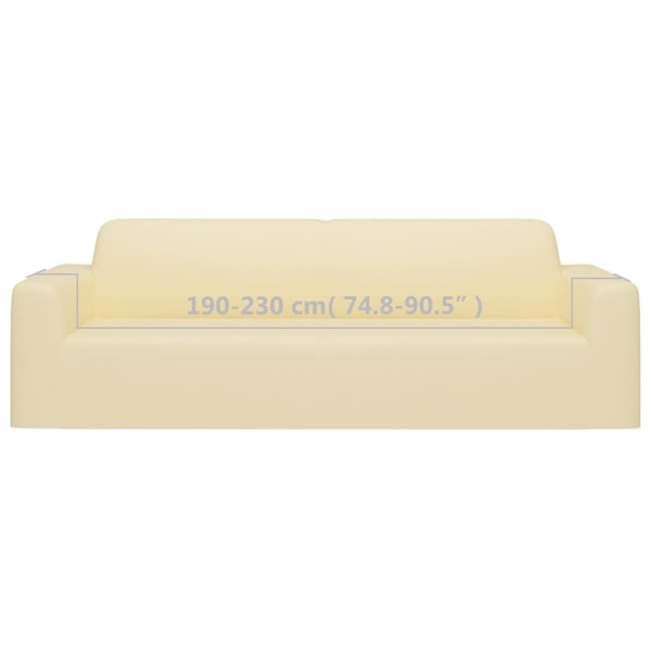 vidaXL Sofföverdrag 3-sits med stretch gräddvit polyesterjersey Creme