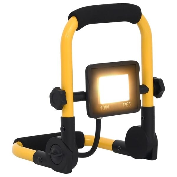 vidaXL Strålkastare med handtag 10 W LED Svart