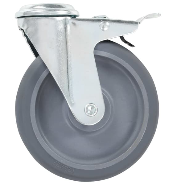 vidaXL Länkhjul med bulthål och dubbla bromsar 4 st 125 mm