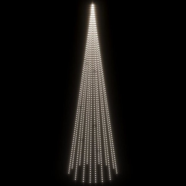 vidaXL Julgran på flaggstång kallvit 1134 LEDs 800 cm