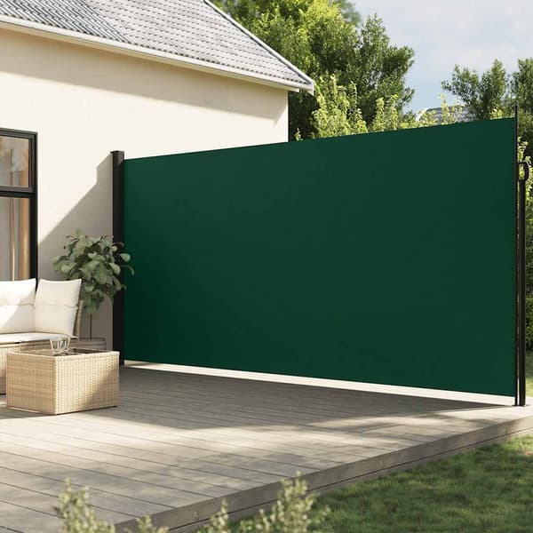 vidaXL Infällbar sidomarkis mörkgrön 200x600 cm Grön