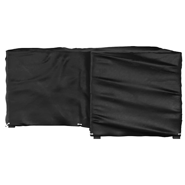 vidaXL Överdrag för utemöbler 16 ölj. 215x215x90cm L-format Svart