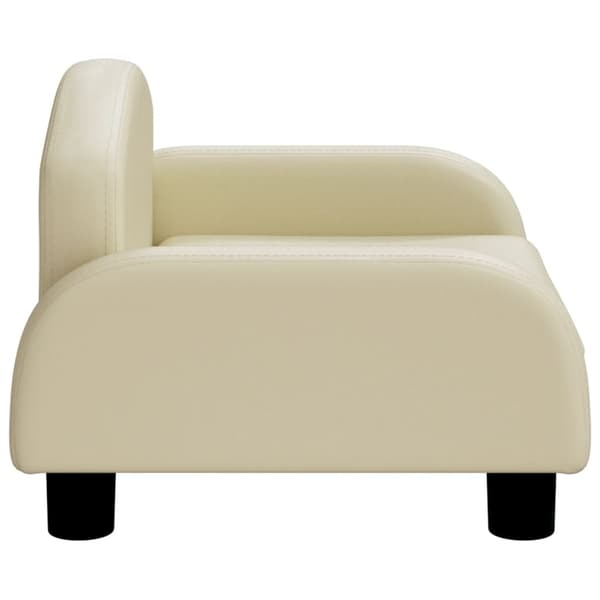 vidaXL Barnsoffa gräddvit 50x40x30 cm konstläder Kräm