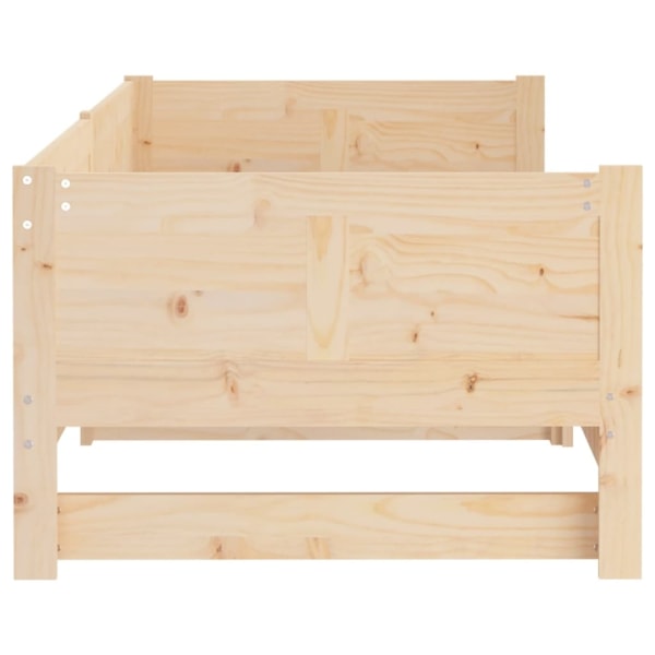 vidaXL Utdragbar dagbädd massiv furu 2x(80x200) cm Brun